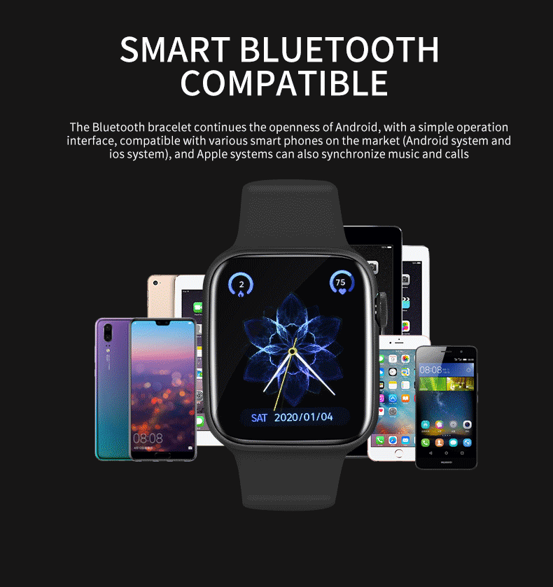 W6 Waterproof Sports Smartwatch Customized Stainless Steel Band