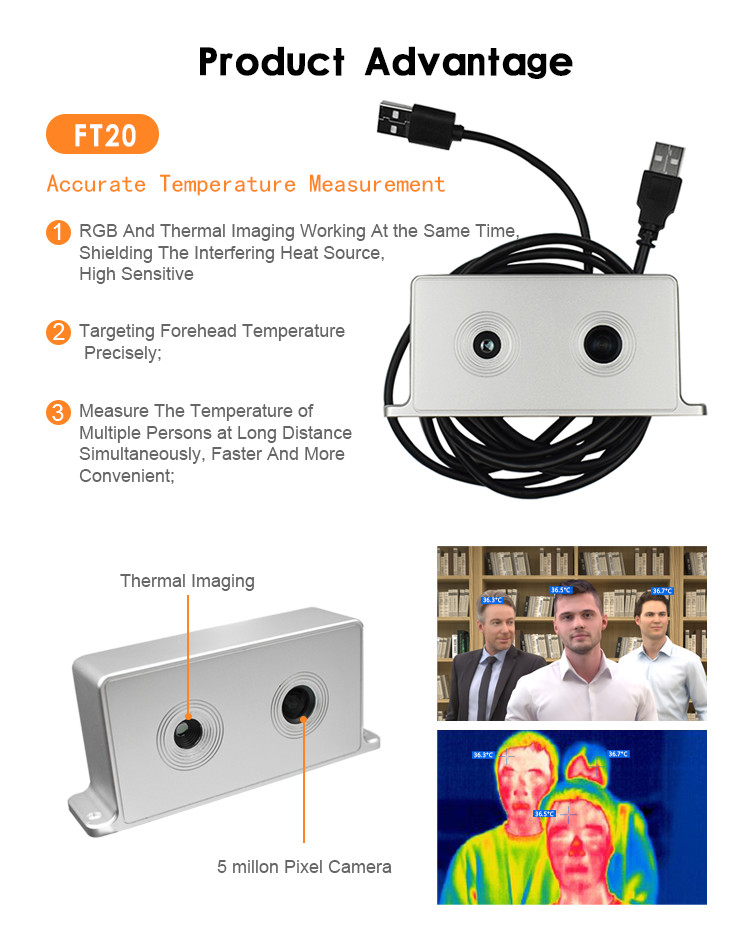 Thermal Camera SDK FT20 Face Recognition Temperature Measurement Device