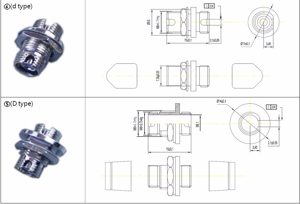 FC Flange Small D Type Fiber Optical Adapter Metro Networks