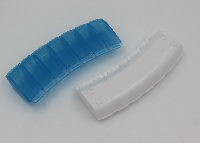 Small Plastic Pill Box Weekly Organizer With Braille And Logo Printing For Blind People