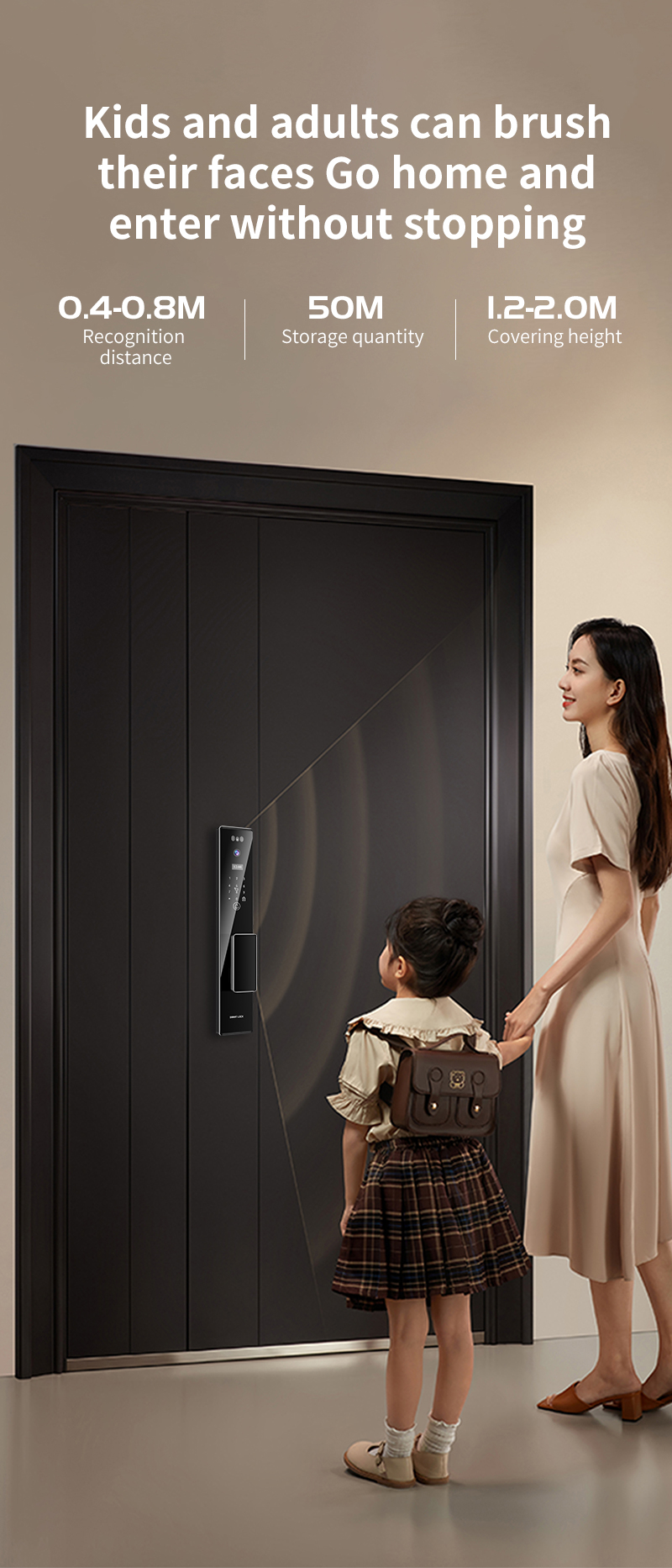 Digital 13 Languages Face Door Lock Tuya App With Video Intercom