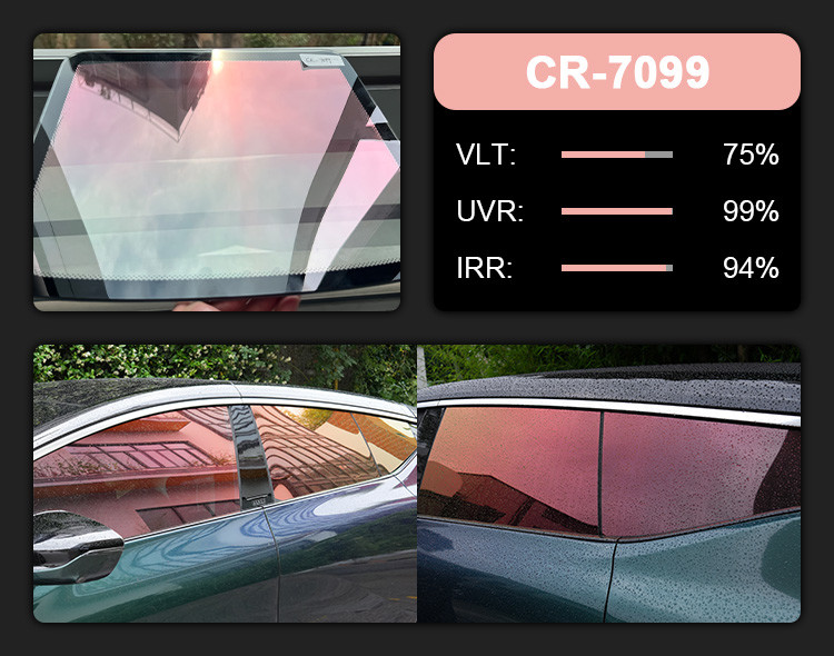 Decorative Solar Film Anti Glare Red Color CR-8065 Chameleon Car Window Film Tint Rainbow