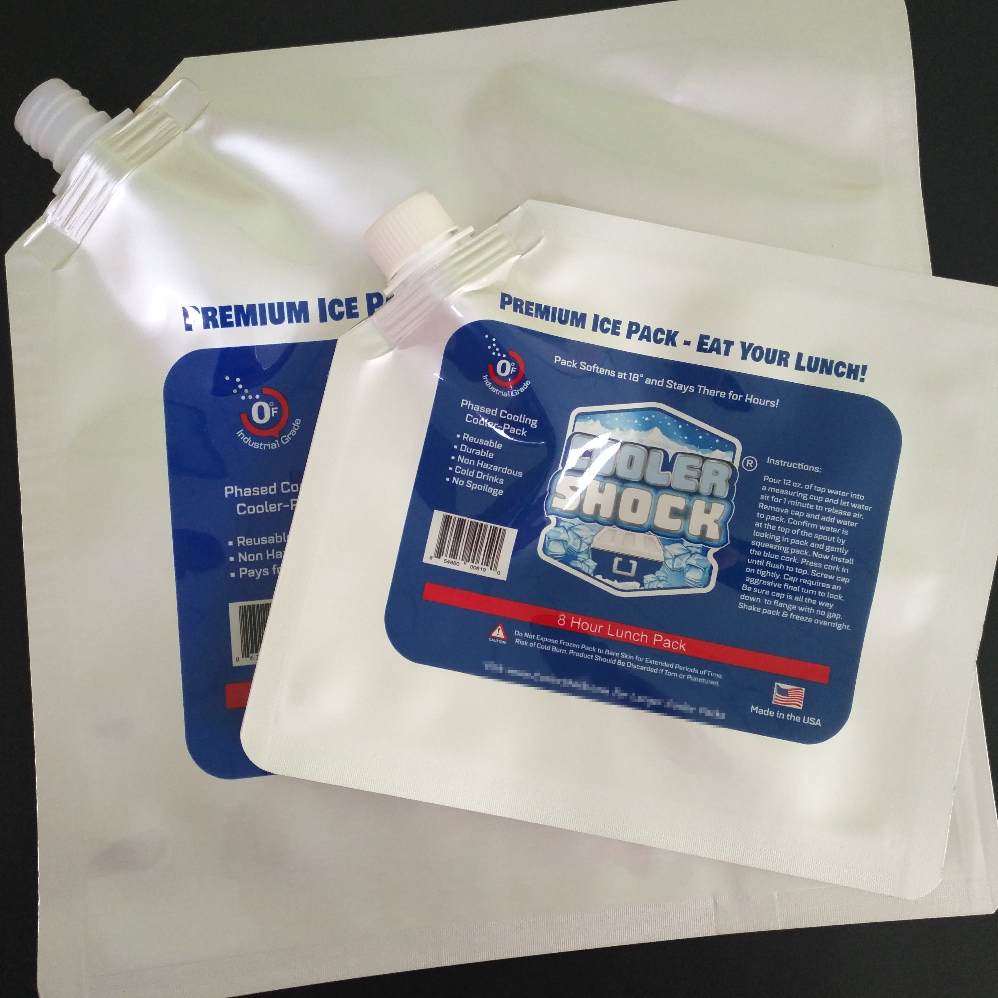 Shock Ice Spout Pouch Packaging Bag Aluminum Foil Cooler Customized For Frozen Food