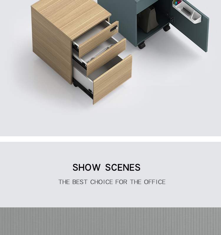 Mirror Door 0.4 To 1.5mm Mobile File Cabinet With Lock , 3 Drawer Mobile File Cabinet