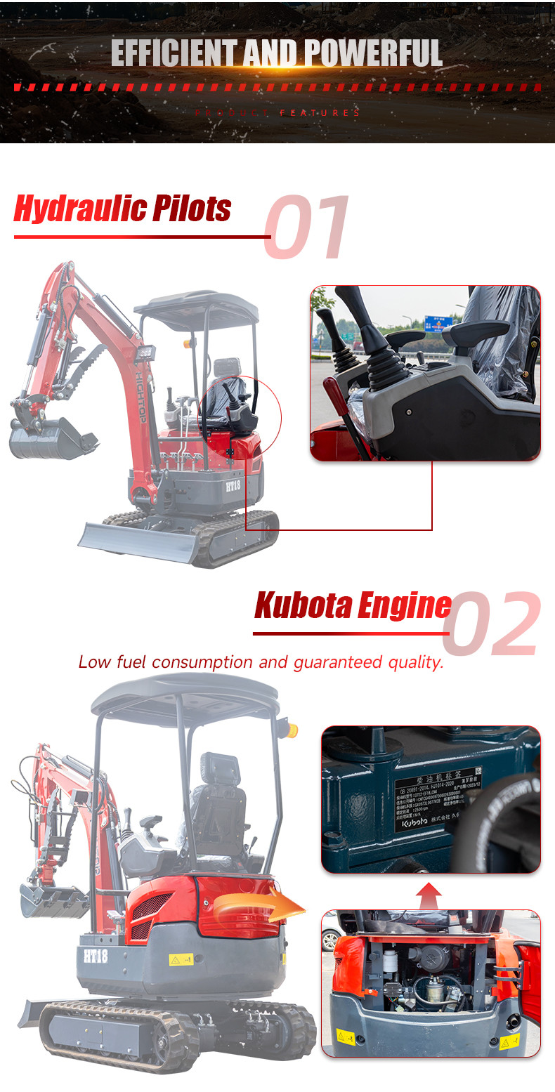 Import Brand Engine 1800kg Mini Hydraulic Excavator With Retractable Track
