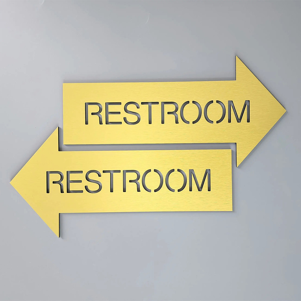Building Office Washroom Restroom Arrow Sign Rustproof Waterproof
