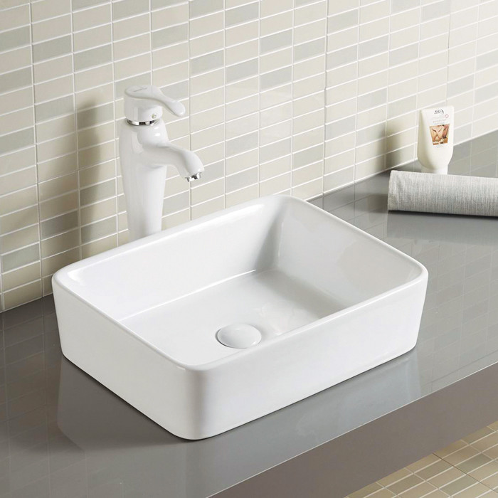 Commercial Table Top Bathroom Utility Sink Ceramic Red And Black Wash Basin