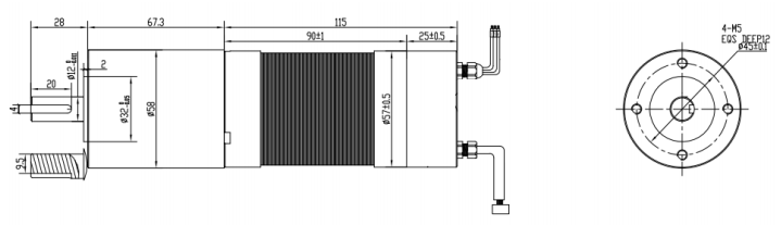 DC Servo Motor Output speed 100rpm 9.3Nm 130 Watt Servo Motor