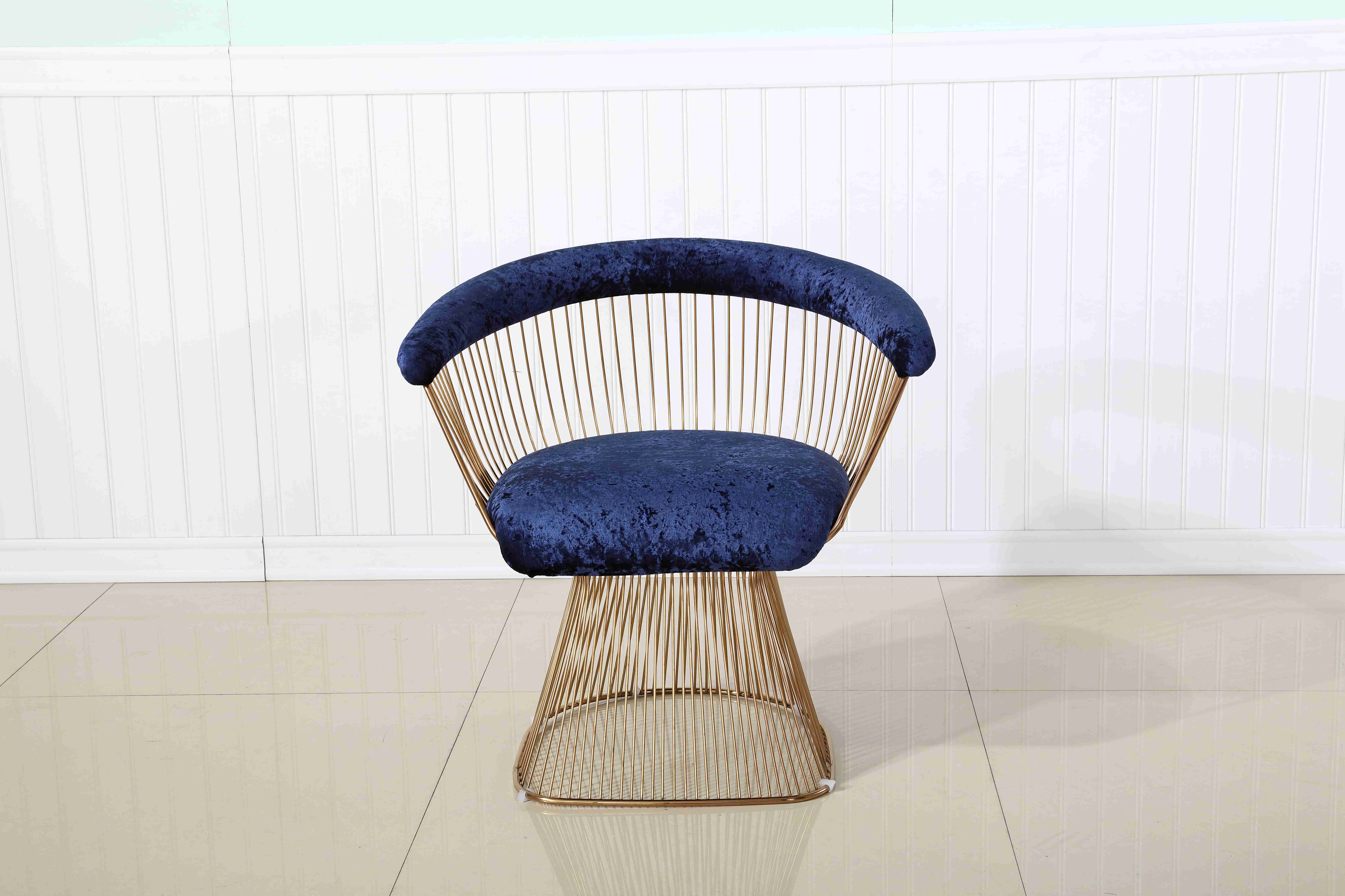Leisure Garden Hotel Reception Chairs Metal Base Accent Chair Living Room Stainless Steel Frame
