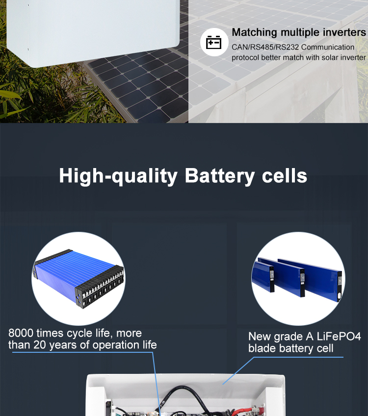 IP55 Home Energy Storage Battery Lifepo4 100Ah 200Ah 48 Volt Solar Battery