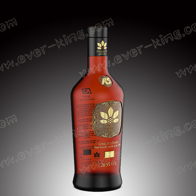 750ml Custom Luxury Round Empty Glass Bottle With Screw Caps
