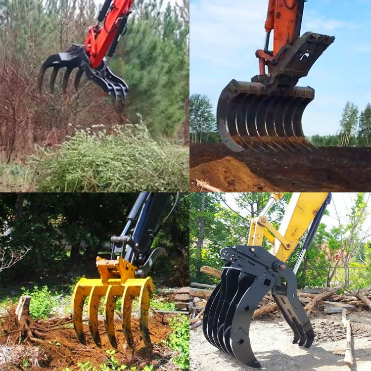 High Quality Root Rake For Hitachi Ex60 Excavator , Oem Mini Digger Rake Bucket
