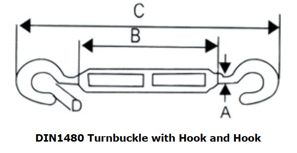 Electric Hook To Hook Turn Buckle DIN 1480