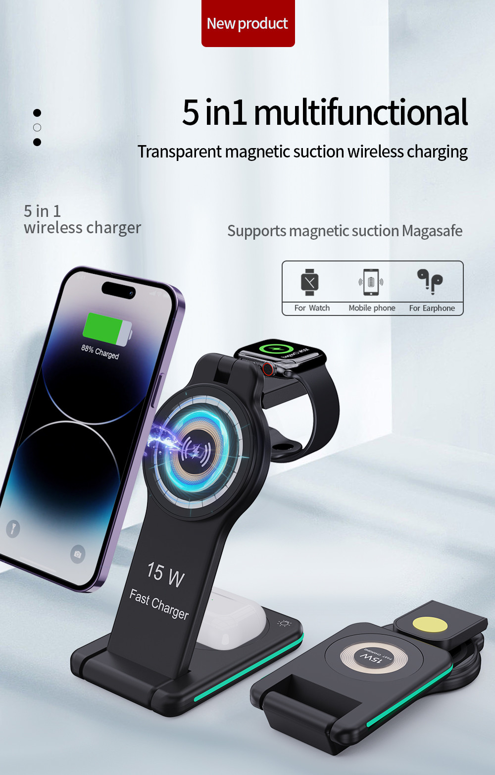 Convenient and Fast Charging with Multifunction Wireless Charger
