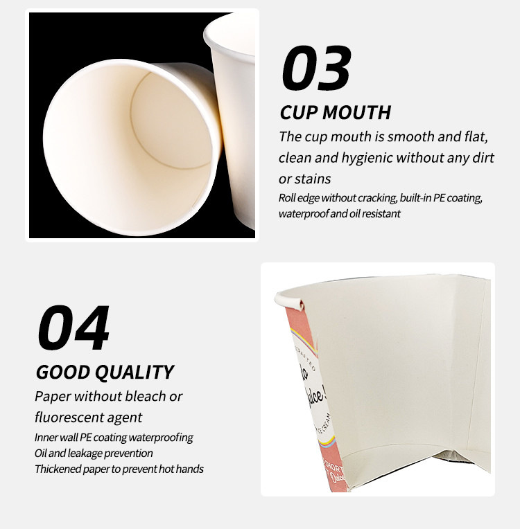 Eco Friendly Disposable Paper Cups With Lids For Coffee Milk Tea