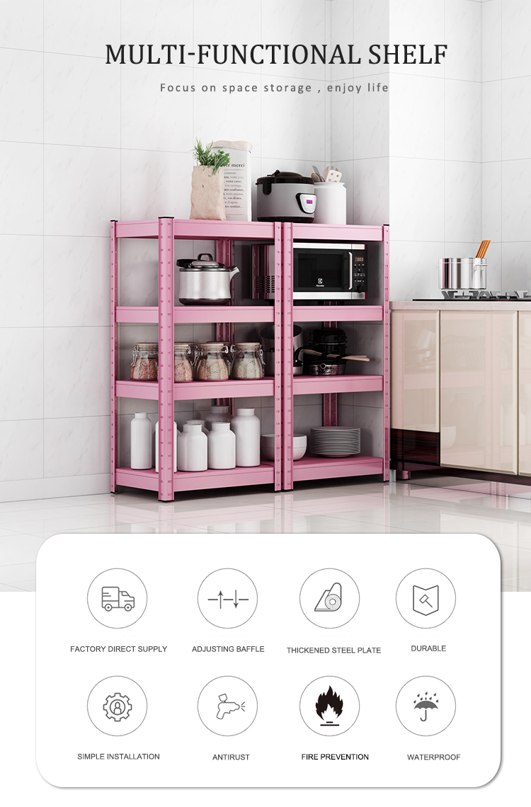 4 Layers Metal Shoe Rack Kitchen Boltless Steel Storage Shelf Rack