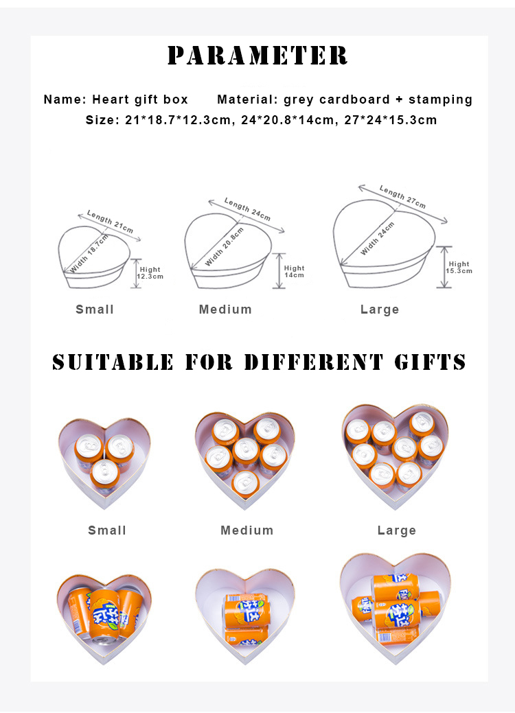 Heart Shaped Custom Cardboard Gift Packaging Box Pantone Color