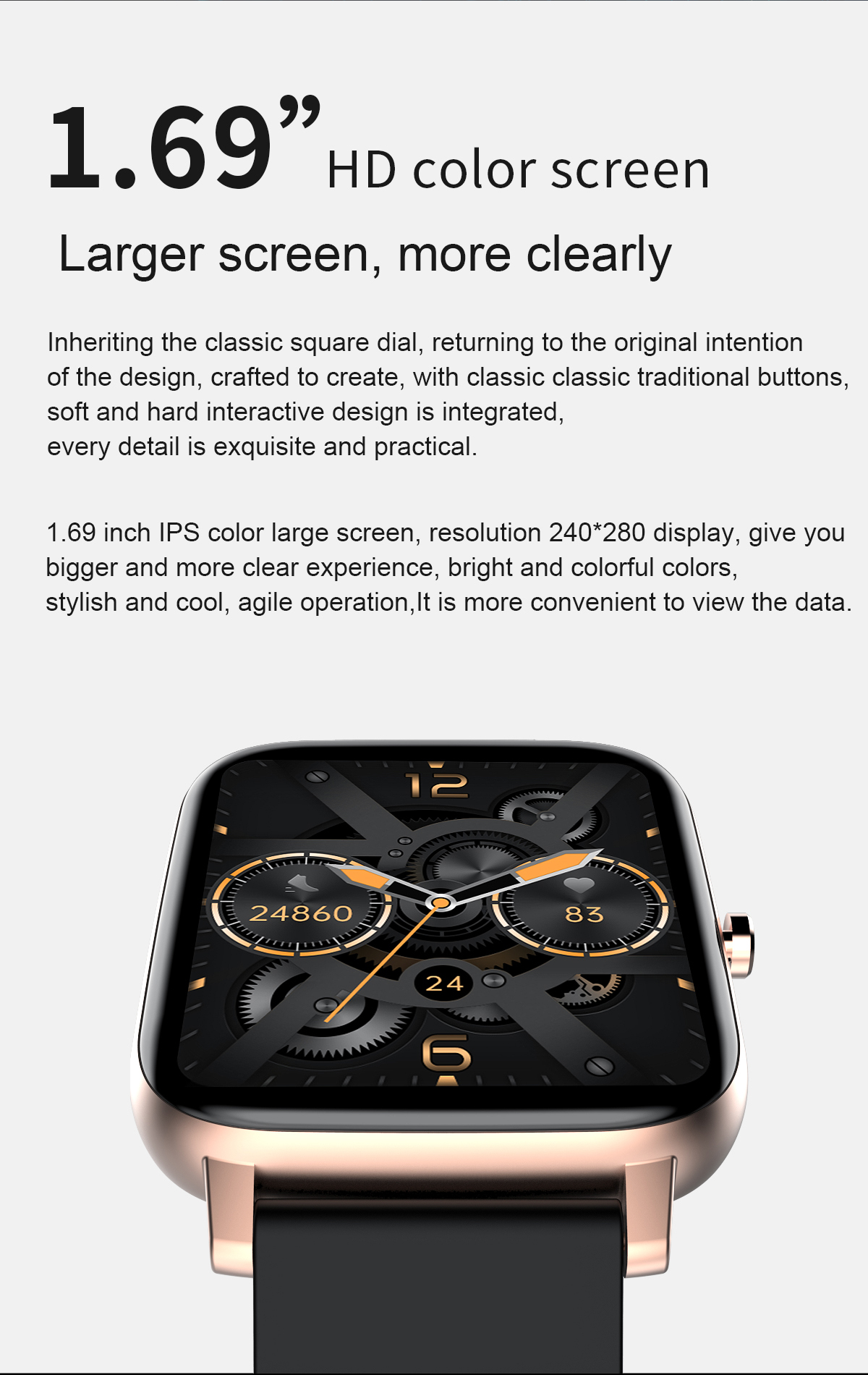 Touch Screen BT Smart Watch Band Eco-Friendly Material Heart Rate Tracker Sport Smart Watches Body Temperature Monitor