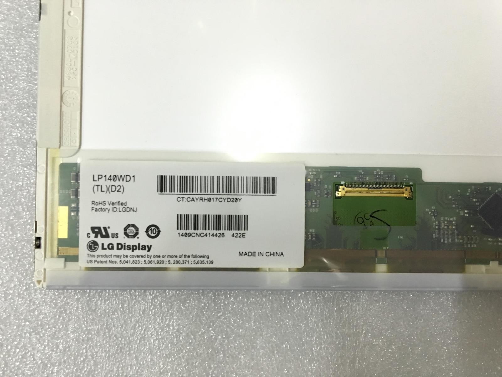 LP140WD1-TLD2 14.0" 1600x900 Industrial Lcd Panel 200cd/m2 89/89/89/89 (Typ.)(CR≥10)