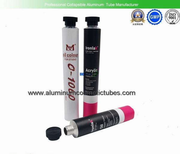 Oil Painting Cream Aluminum Tubes Packaging , 60ml Pigment Collapsible Metal