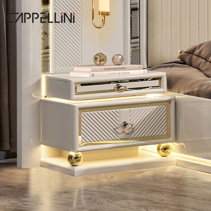Luxury Wooden Frame King Size Leather Bed Bedroom Sets Double Home Queen Wood Modern Full Bedroom Furniture Set