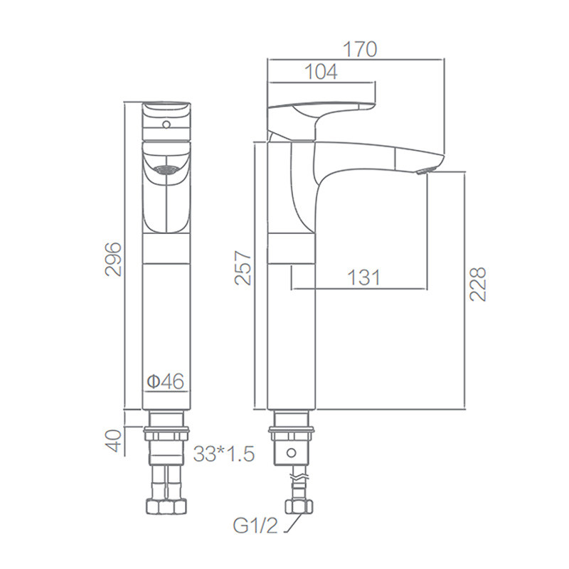 F1L9028C Single Handle Basin Mixer Faucet , Brass Chrome Tall Basin Mixer Tap