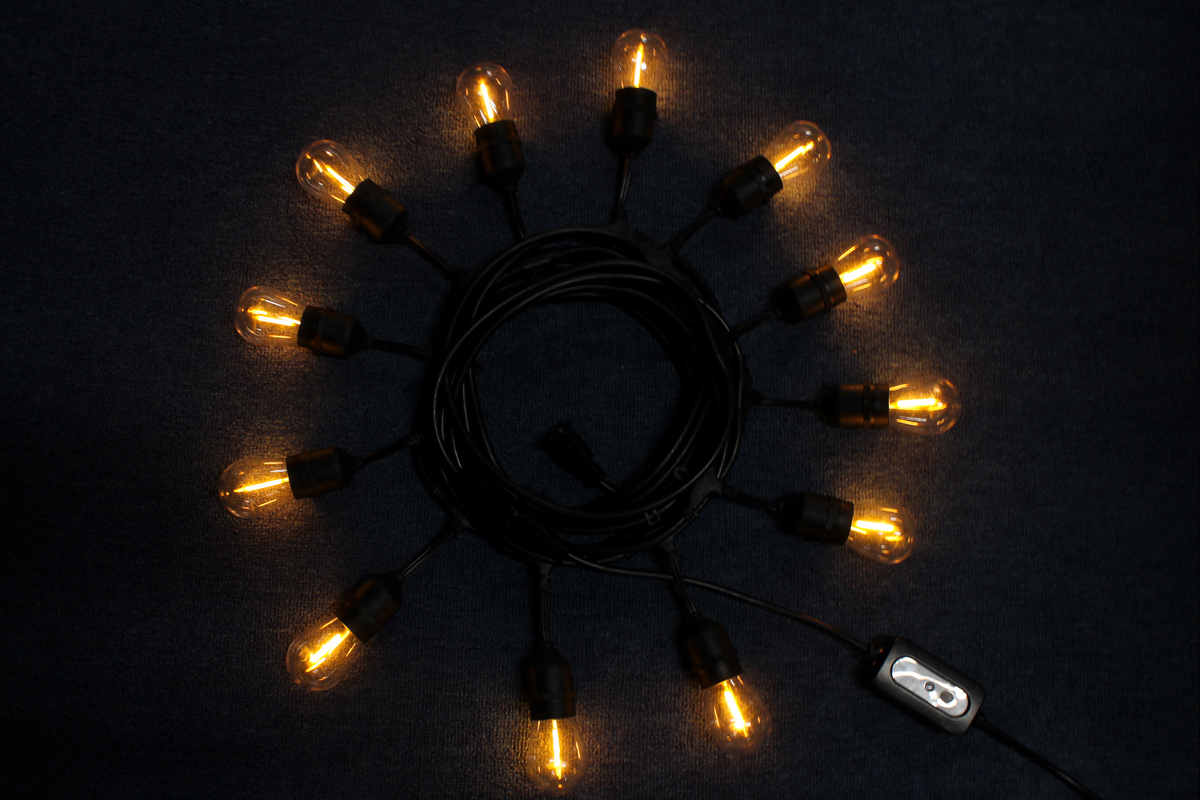 LED Christmas Light String Festival Decoration Waterproof IP65 S14 3500K Dimmable Connectable Remote Control Edison Light