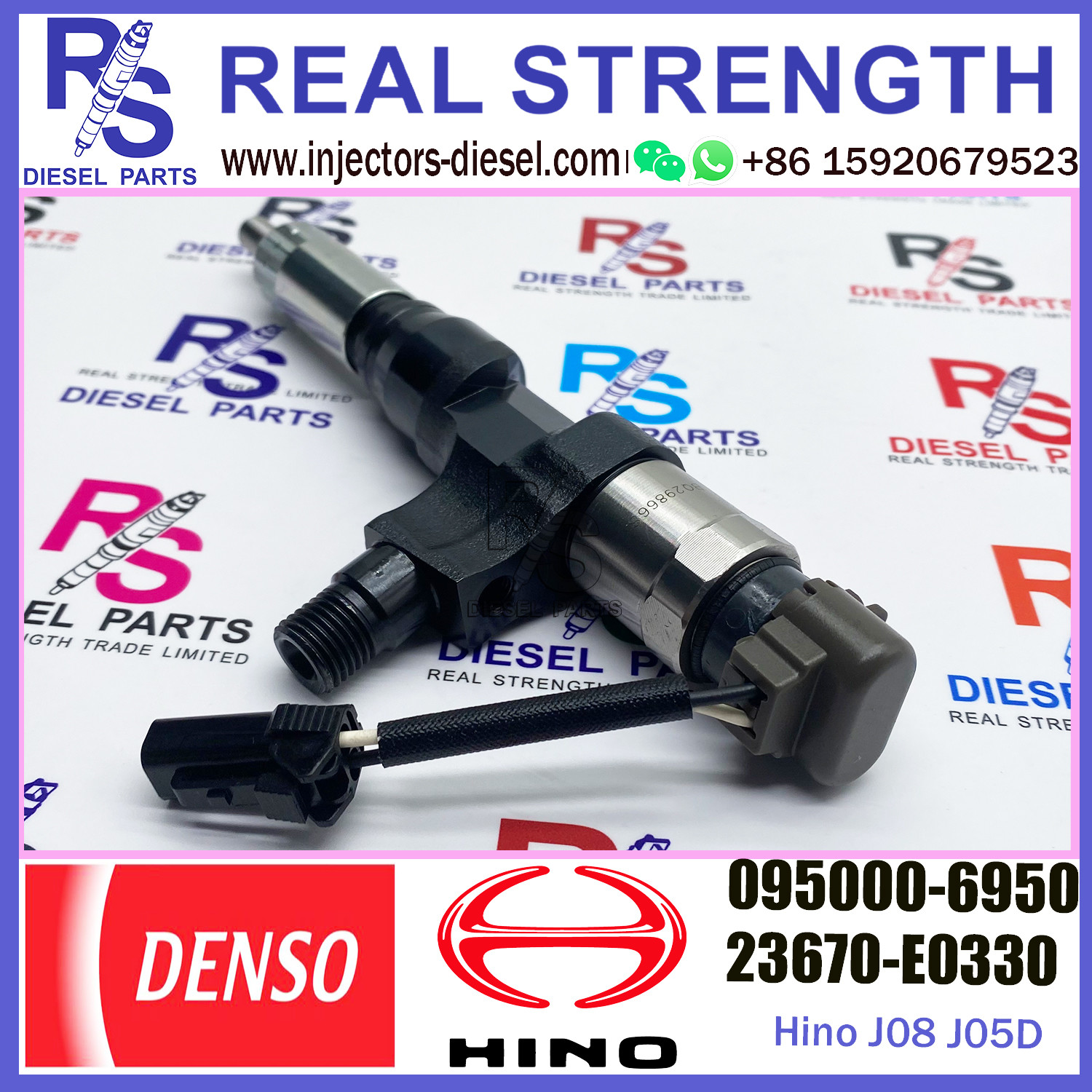 Diesel common rail injector 23670-E0330 9709500-695 095000-6951 095000-6950 for HINO J05C J05D diesel