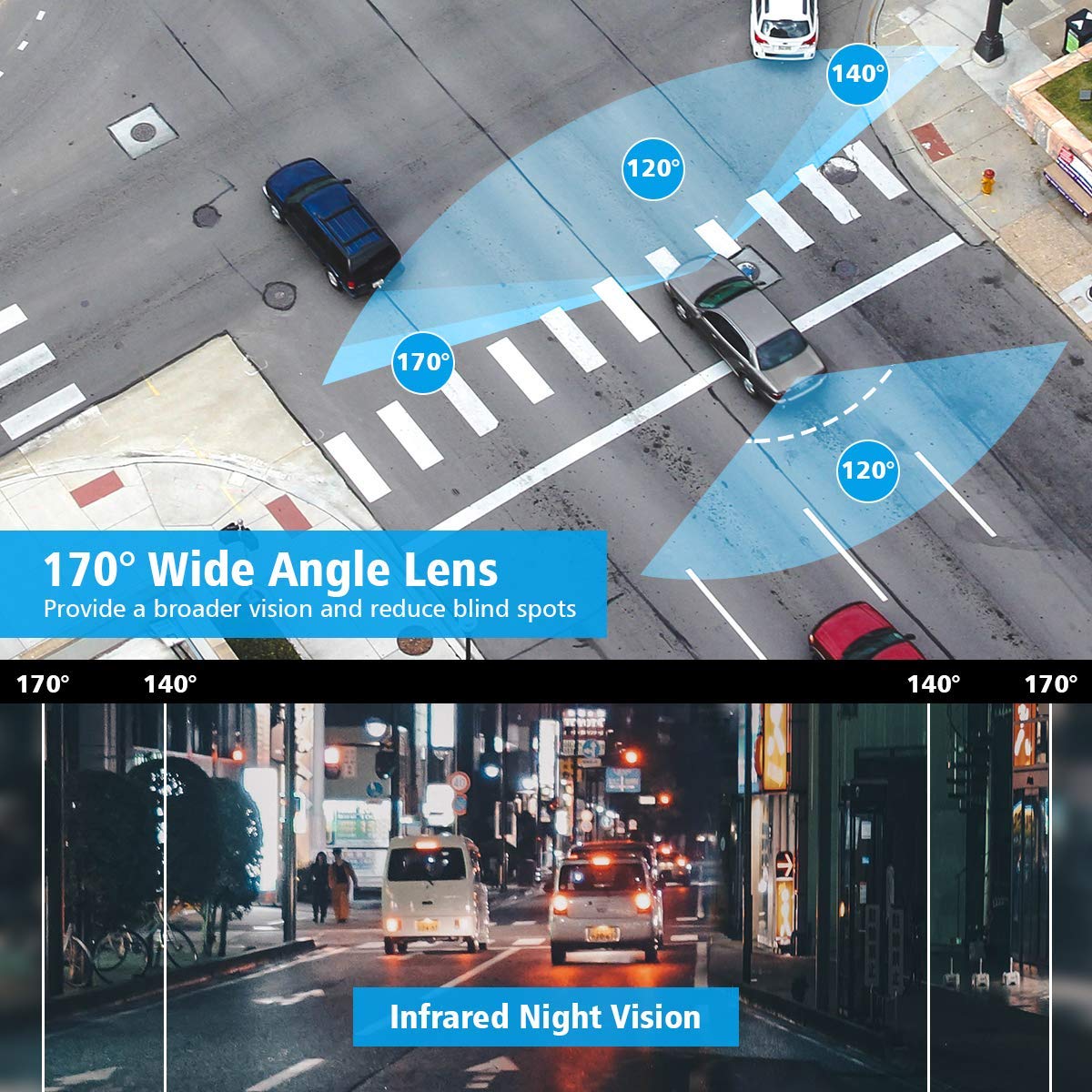 RoHS VGA Length 20cm Vehicle Dash Cam 170 Degree Wide Angle Car DVR