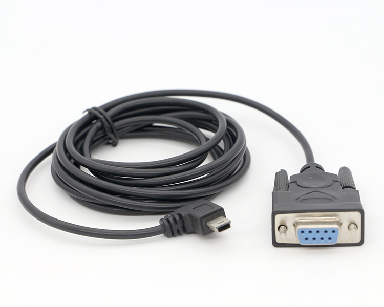 CUSTOM 90 Degree Right Angle Mini B USB to Female DB9 RS232 Serial Cable