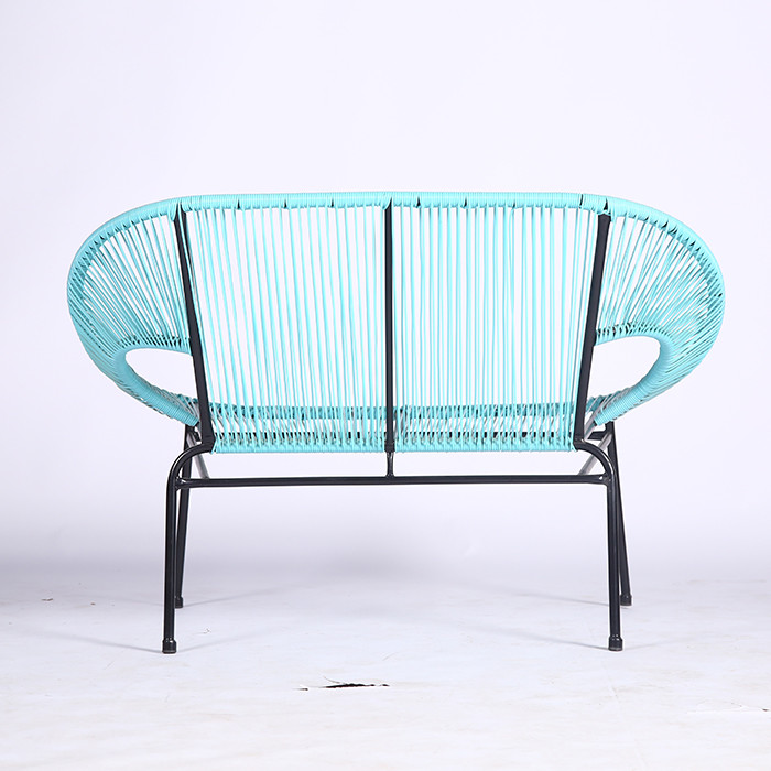 PE Rattan Woven Coffee Table Chair Hot Sale Best Design Colorful Outdoor Furniture Set Tempered Glass Tabletop