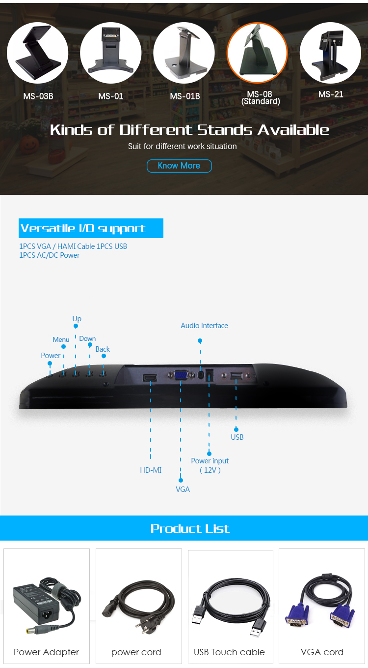 17 Inch AC220V-DC12V Windows POS System Integrated Pos Terminal
