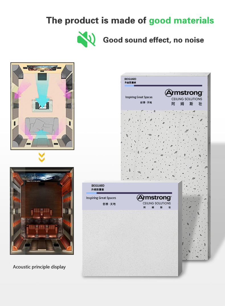 Interior Decoration Sound Proof Material Mineral Wool Acoustic Board for Ceiling