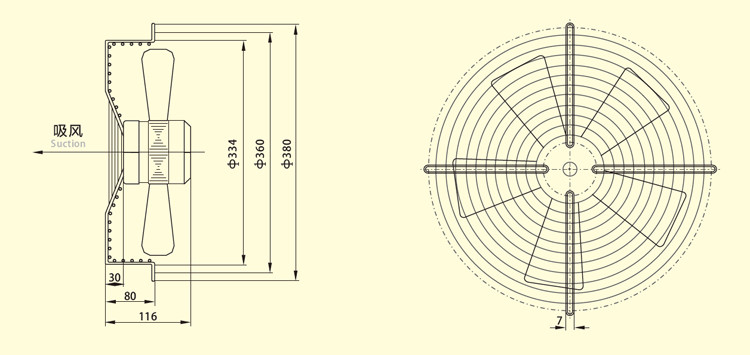 Axial Flow Fan Ac Axial Exhaust Fan With External Rotor Motor