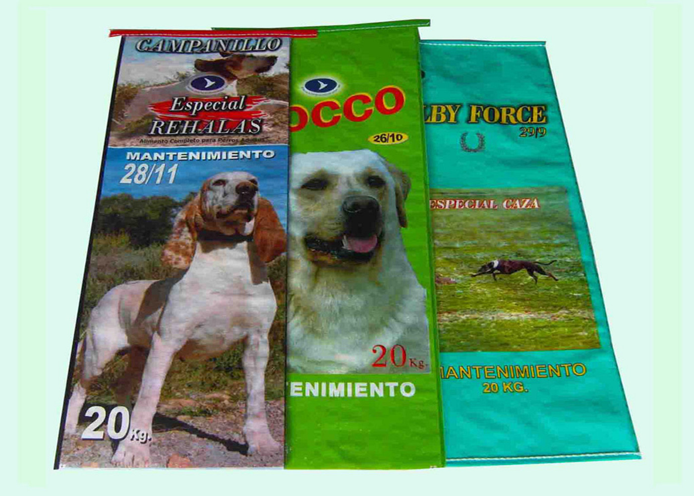Single Stitched Plastic Feed Bags , Recycle Dog Food Bags 25 Kg Moisture Proof