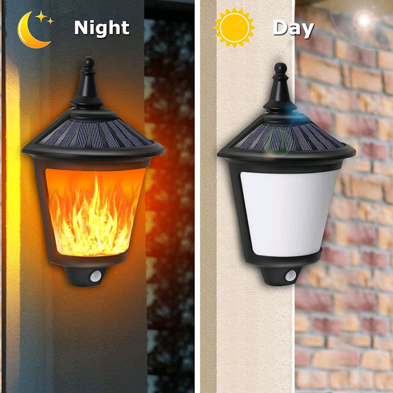 Yard Flickering Flames Wall Lights Outdoor Decorative Hanging Fire Moving Led Lantern