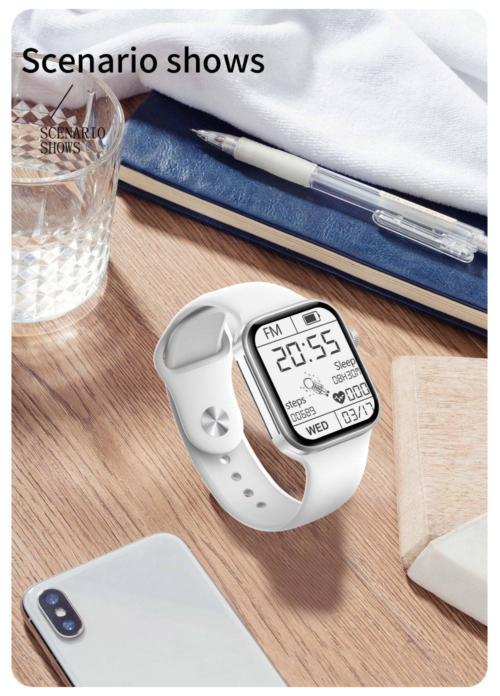 IWO Z36 Series 7 Smart Watch 170mAh 1.7" DIY Face Blood Pressure Smartwatch