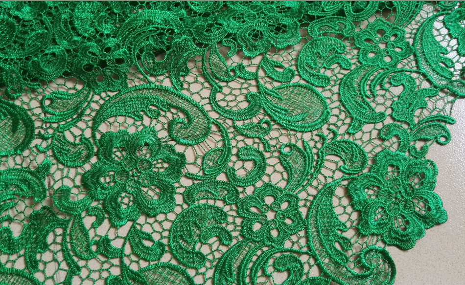100% Polyester Water Soluble Embroidery Fabric Green Color