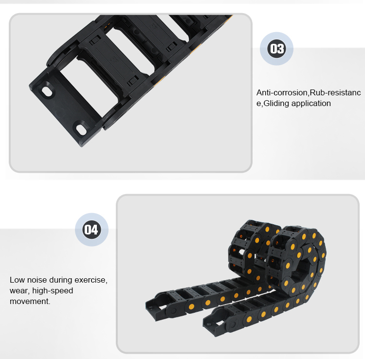 18*25/18*35/25*38/25*57/25*75/35*75/45*75/45*100 Plastic Cable Carrier for Industrial
