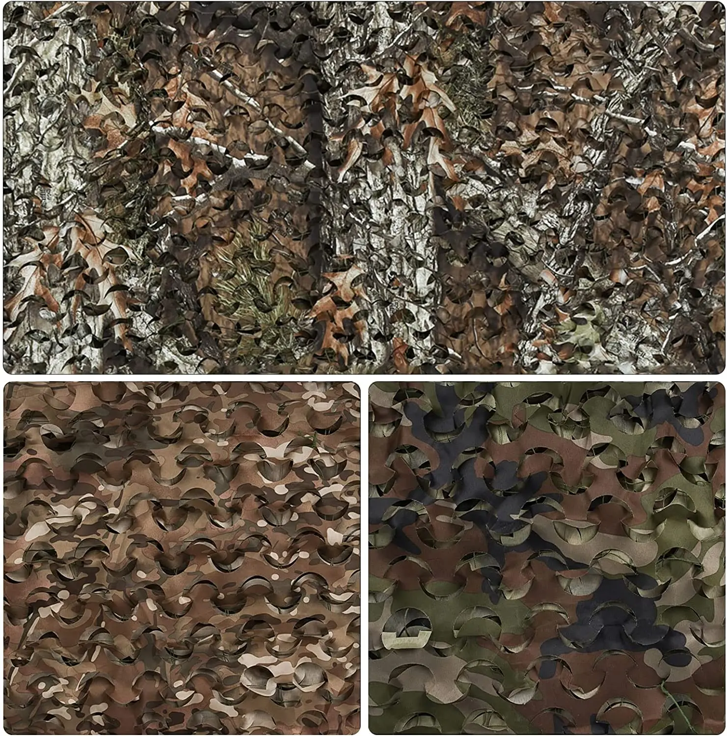 Customized Anti-tear Three-layer Pseudo-large Size Sunscreen Decorative mesh Camo Net White Military Camouflage Net