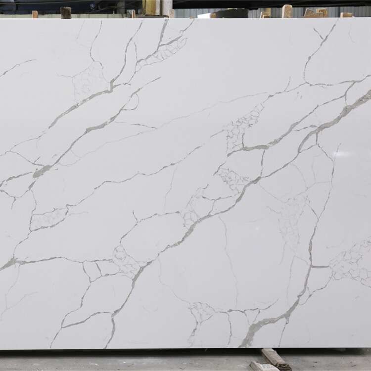 Calacatta White Quartz Countertops Slab Quartz Stone Slab 3200*1600mm For Counter Tops