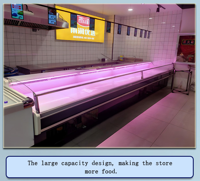 Freestanding Meat Display Freezer 570L Food Cooler 0 - 5 ℃ Showcase