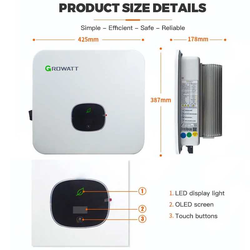 Growatt 6kw Inverter Mod 6000tl3-xh Solar Hybrid Inverter With Mppt Charge Controller And Wifi
