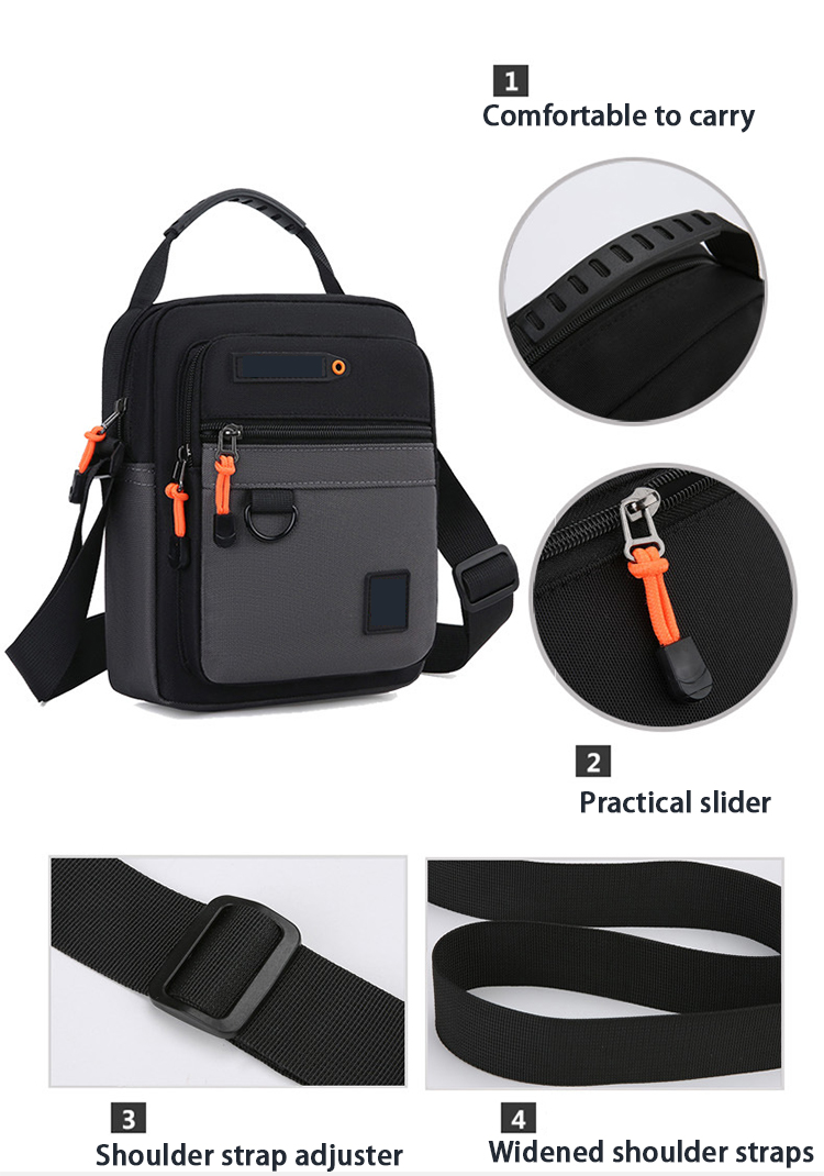 Custom Color Logo Cycling Messenger Bag Men's Shoulder Sling Bag