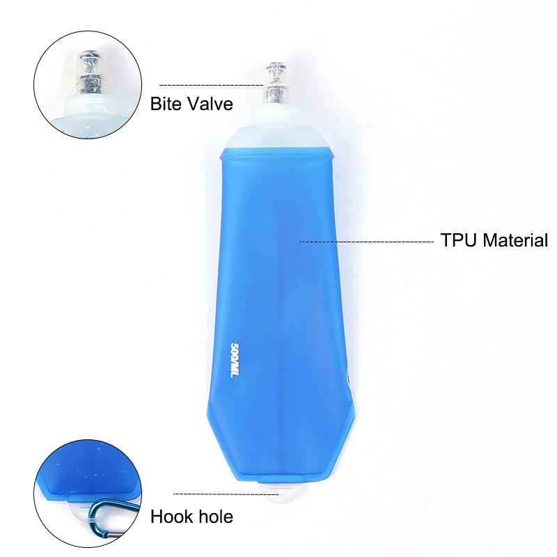 TPU Collapsible Triathlon Water Bottle Customized Volume 150ml 500ml