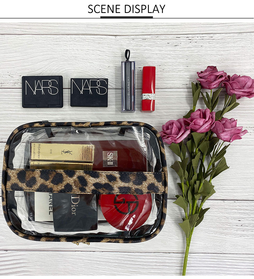Multifunctional Waterproof Leopard PVC Toiletry Pouch Bag
