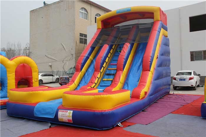Customized Size Inflatable Dry Slide , Double Lane Kids Blow Up Slide