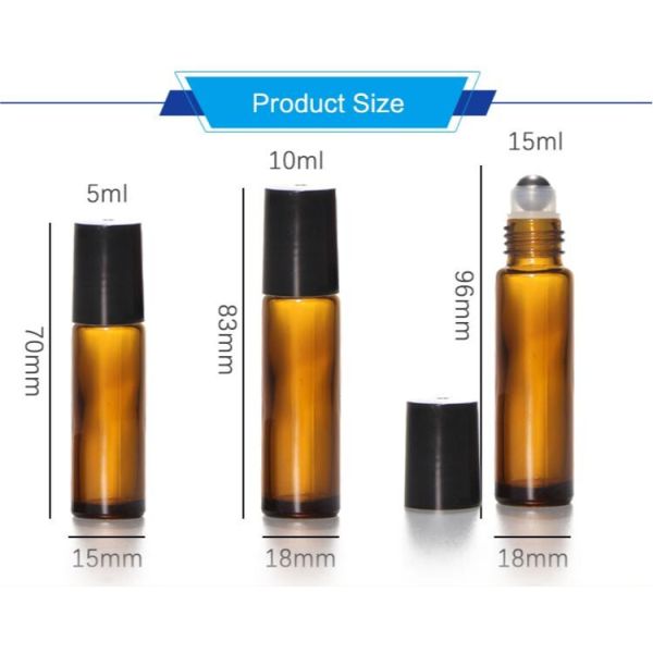 Clear Mini Rollerball Bottles Refillable Roll On Bottle 10Ml