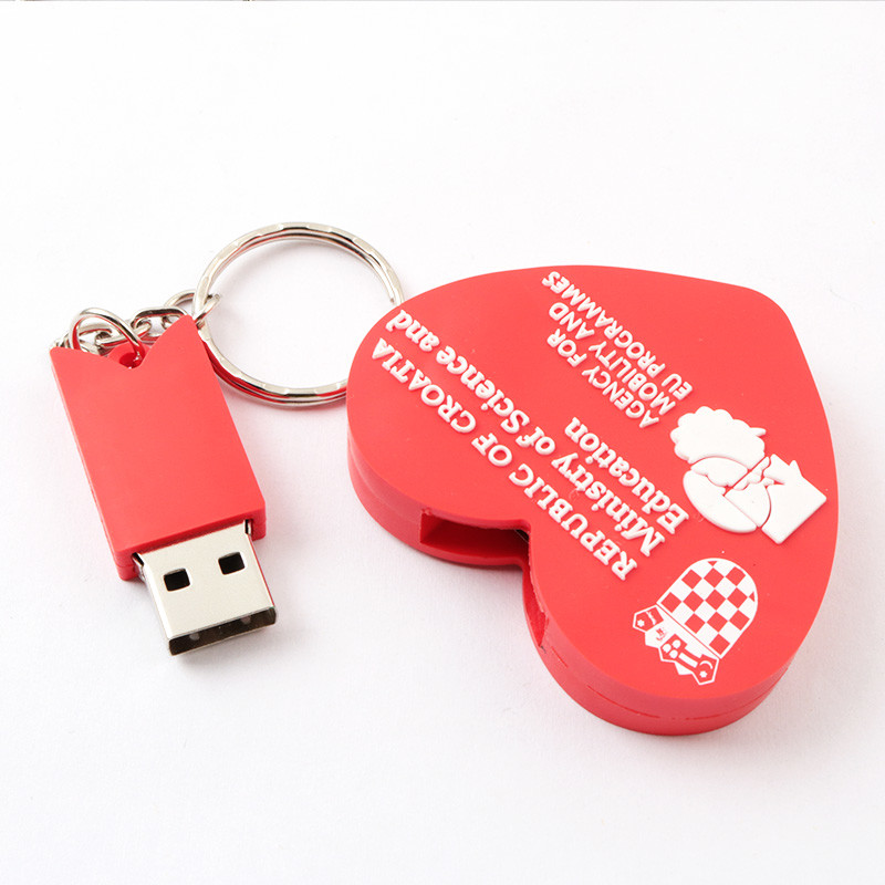 Customized Shaped Heart Usb Flash Drive Usb 2.0 And 3.0 Flash Plug In Type