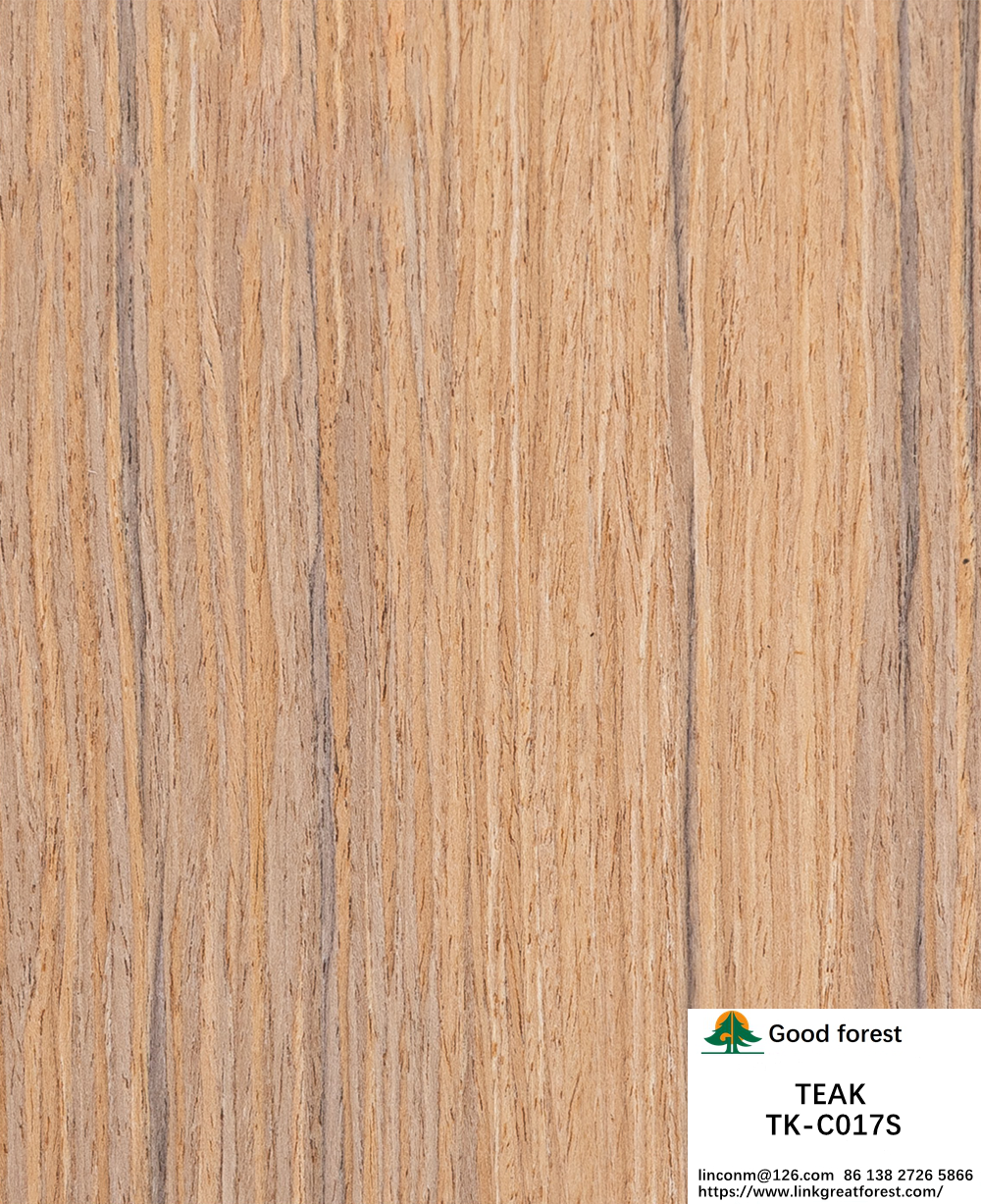 Recon Wood Veneer Of Teak Slice Cut Technics With Straight Grain For For Door Face Lengthened Size 2850mm